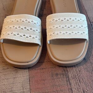 Rothy's crochet slide sandals